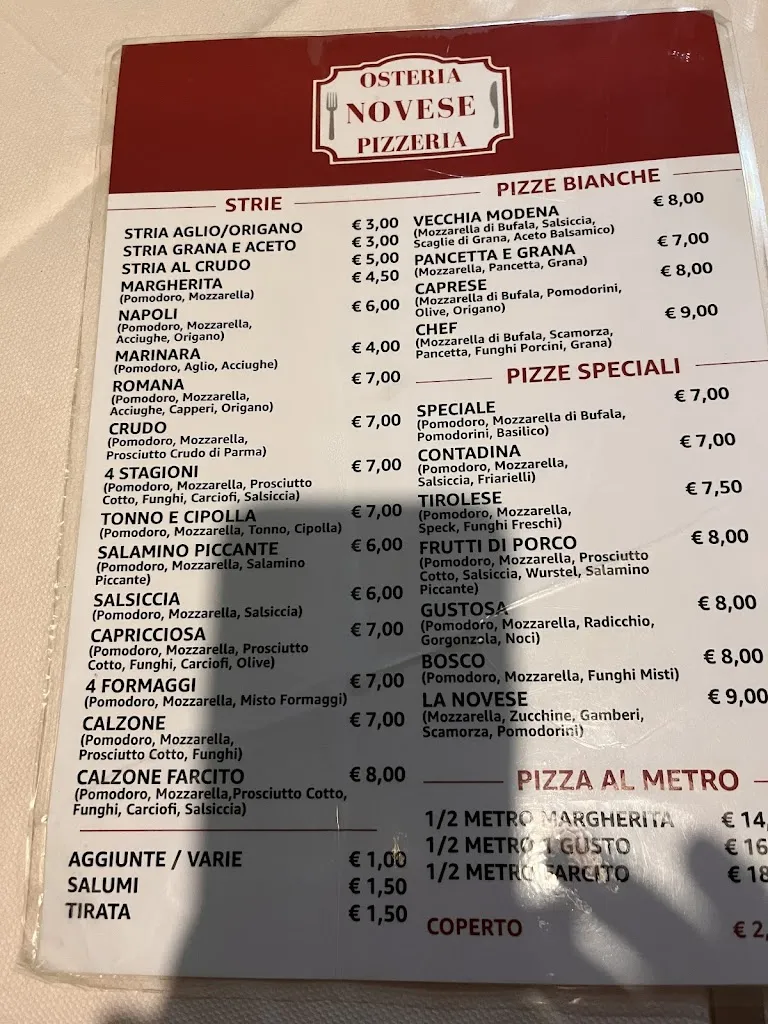 Menu_OSTERIA PIZZERIA NOVESE_Novi di Modena_immagine_1