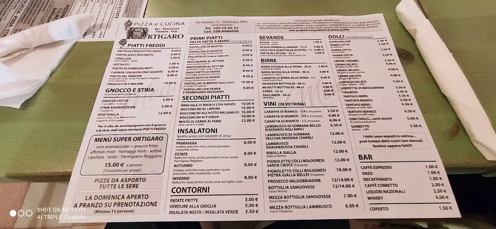Menu_Ortigaro Bar Ristorante Pizzeria_Nonantola_image_3