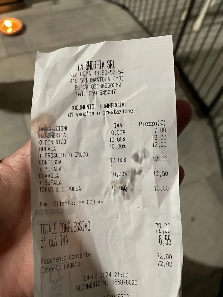 fabrizio tilocca_La Smorfia Pizzeria da asporto_Nonantola_review