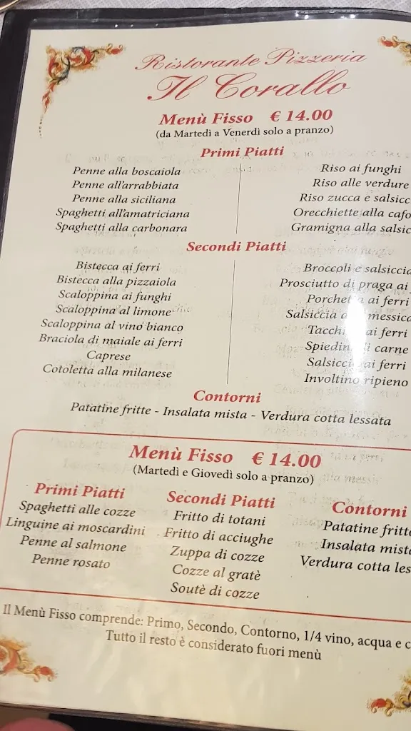 Menu_Ristorante Pizzeria Il Corallo sas_Novellara_image_1