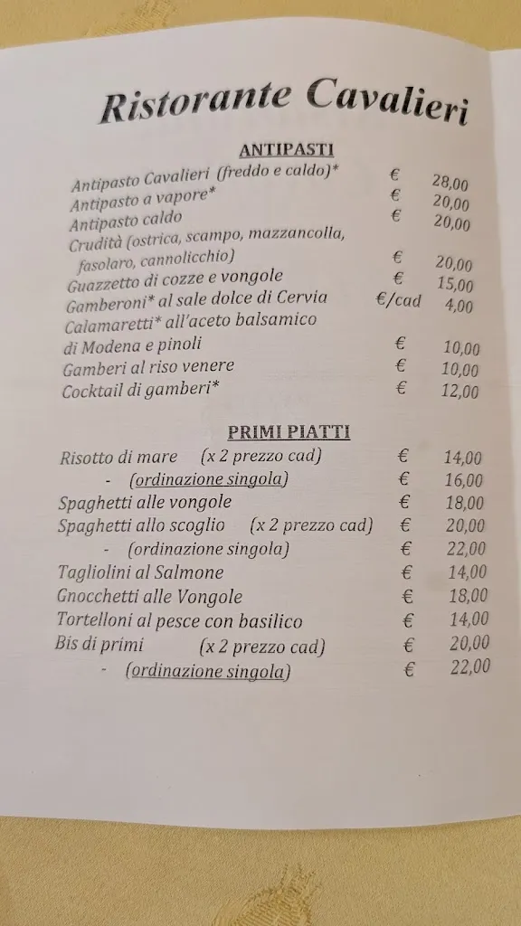 Menü_Ristorante Cavalieri_Ostellato_Bild_1