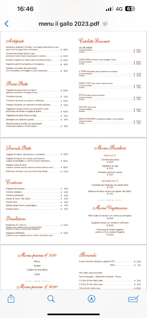 Menu_Trattoria Al Gallo ( trasferito al Ristorante al Ponte )_Padulle_image_1