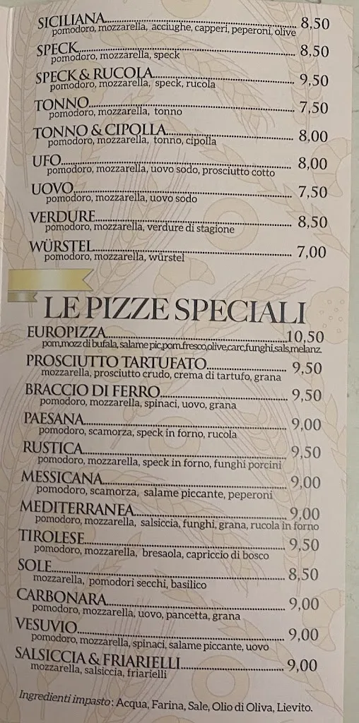 Menu_Pizzeria Euro Pizza_Ozzano dell'Emilia_image_1