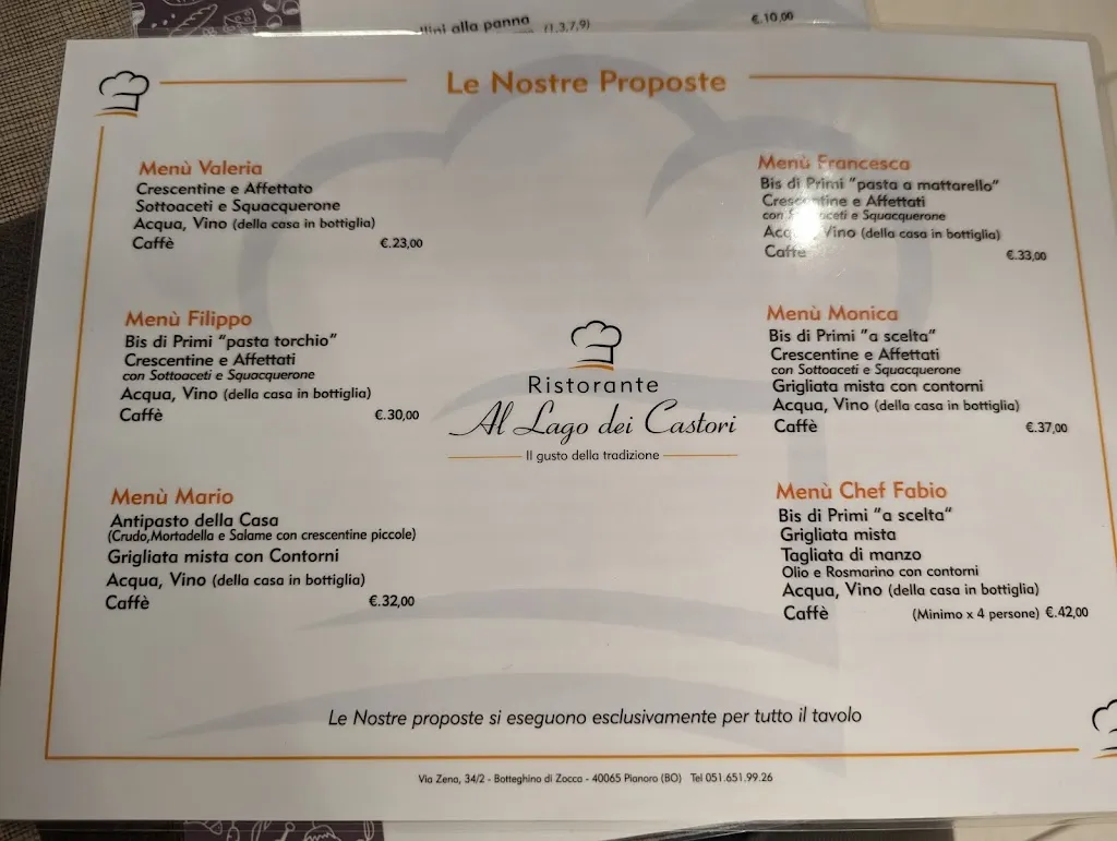 Menu_Lago dei Castori - Bar Ristorante_Pianoro_image_3