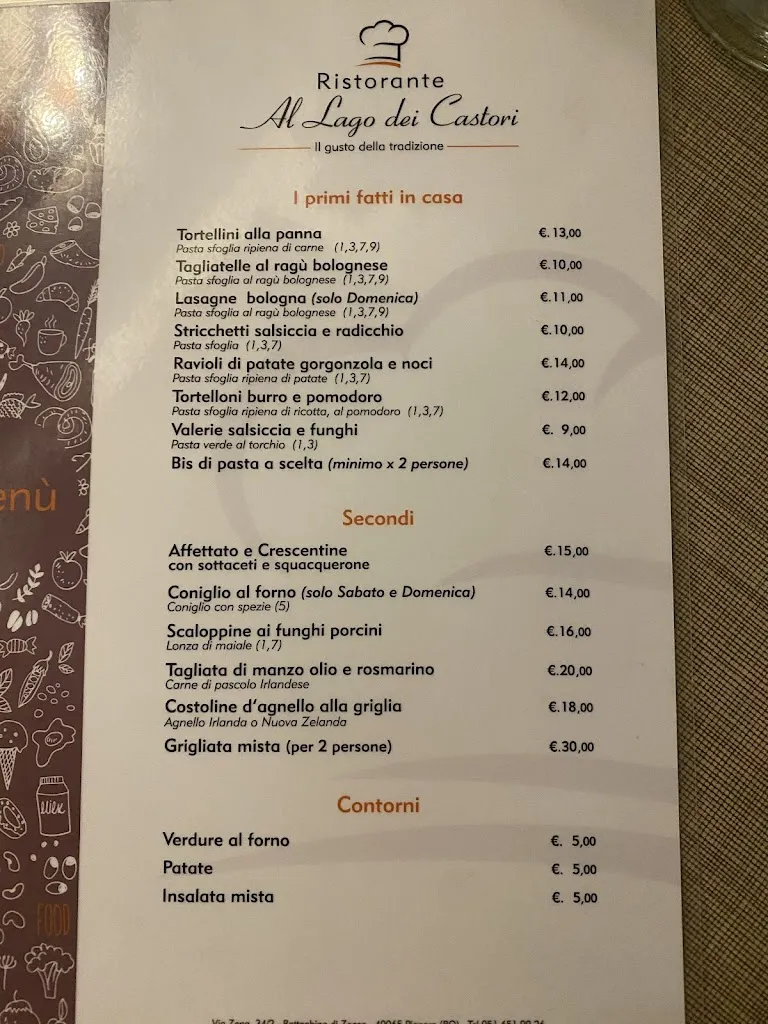 Menu_Lago dei Castori - Bar Ristorante_Pianoro_image_4