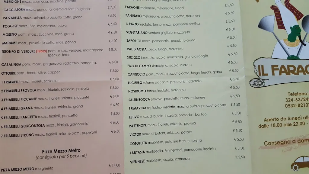 Menu_Pizzeria Il Faraone_Poggio Renatico_imagen_1