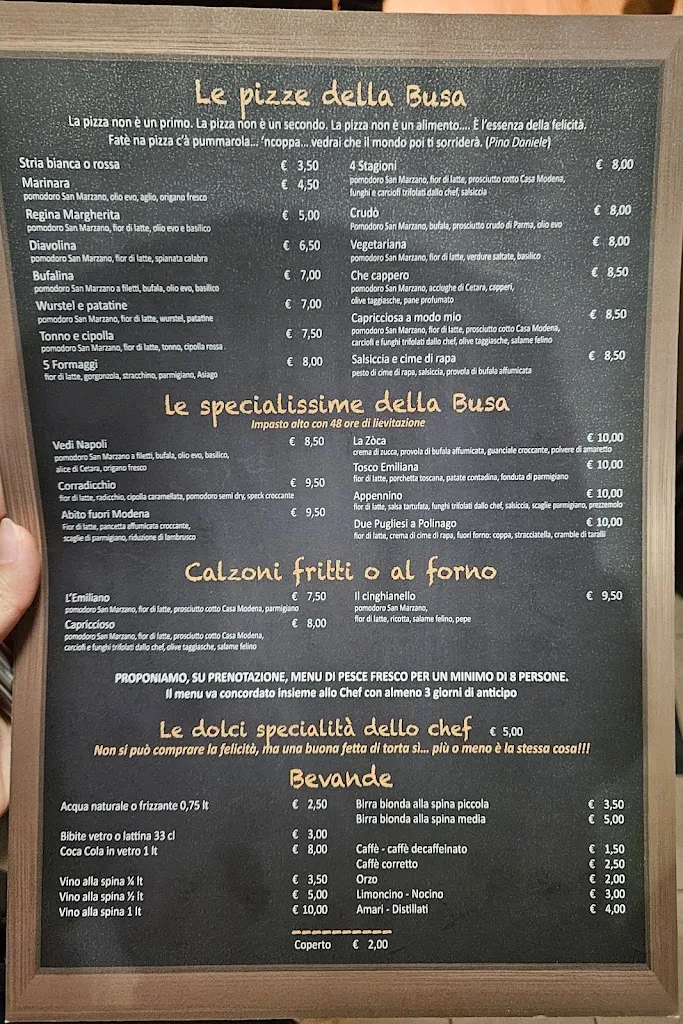 Menu_Trattoria & Pizzeria La Busa_Polinago_image_1