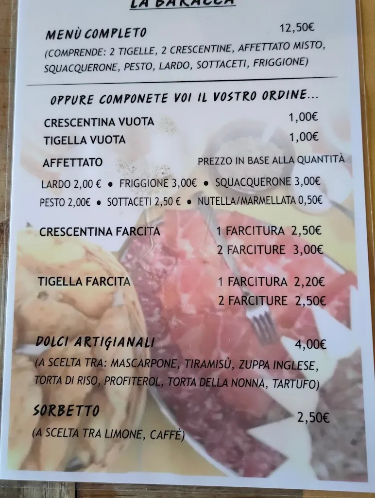 Menu_La Baracca - Crescentine e tigelle_Ponte Ronca_immagine_1