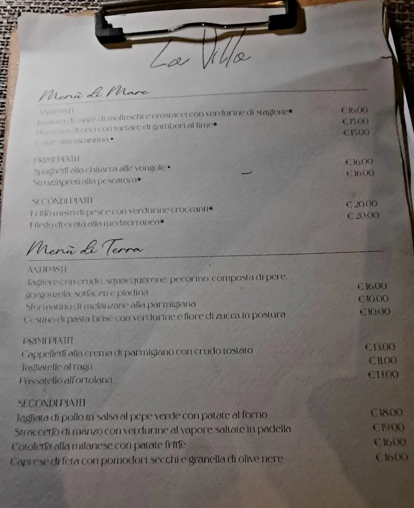 Menu_Ristorante - Bruschetteria La Villa_Pinarella_immagine_2