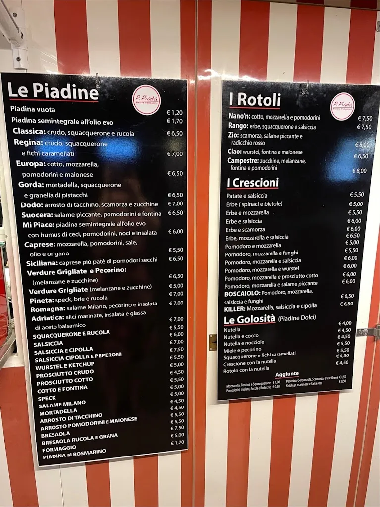 Menu_P. Piada • Chiosco Piadina_Pinarella_image_1