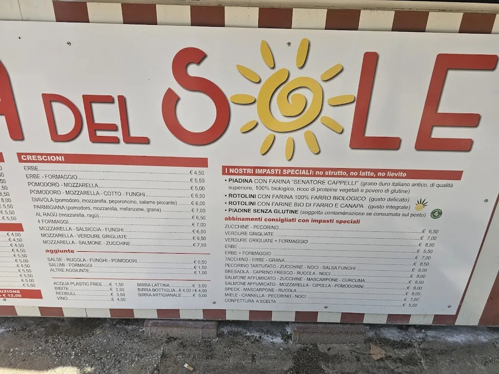 Menu_Piadina del Sole • Chiosco Piadina_Pinarella_image_1