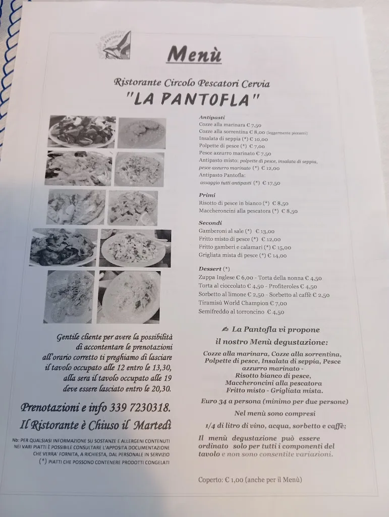 Menu_Ristorante La Pantofla Circolo Pescatori_Pinarella_immagine_1