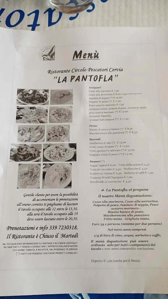 Menu_Ristorante La Pantofla Circolo Pescatori_Pinarella_immagine_2
