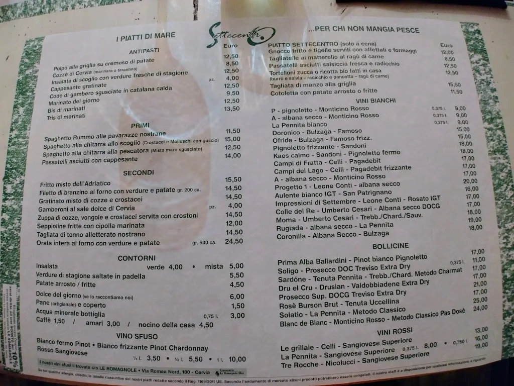Menu_Osteria Settecentro_Pinarella_image_2