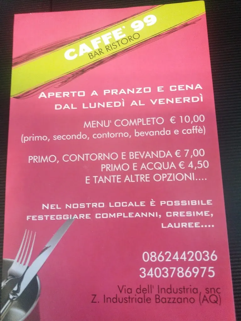 Menu_Caffè 99_Progetto Case Bazzano_image_1