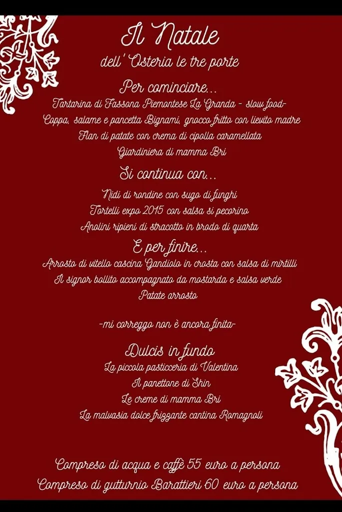 Menu_Osteria Le Tre Porte_Pontenure_image_1