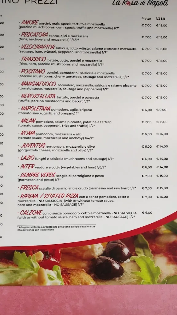 Menu_La Rosa Di Napoli Di Alleanza Rosa_Pratola Peligna_immagine_1
