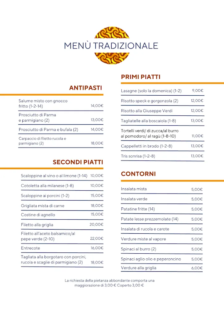 Menu_Albergo Ristorante La Sonrisa Poviglio_Poviglio_immagine_2