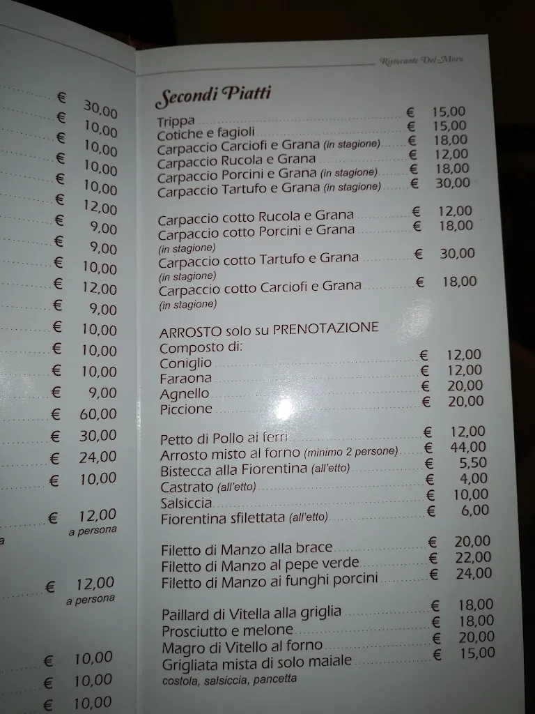 Menu_Ristorante Dal Moro_Predappio_image_1