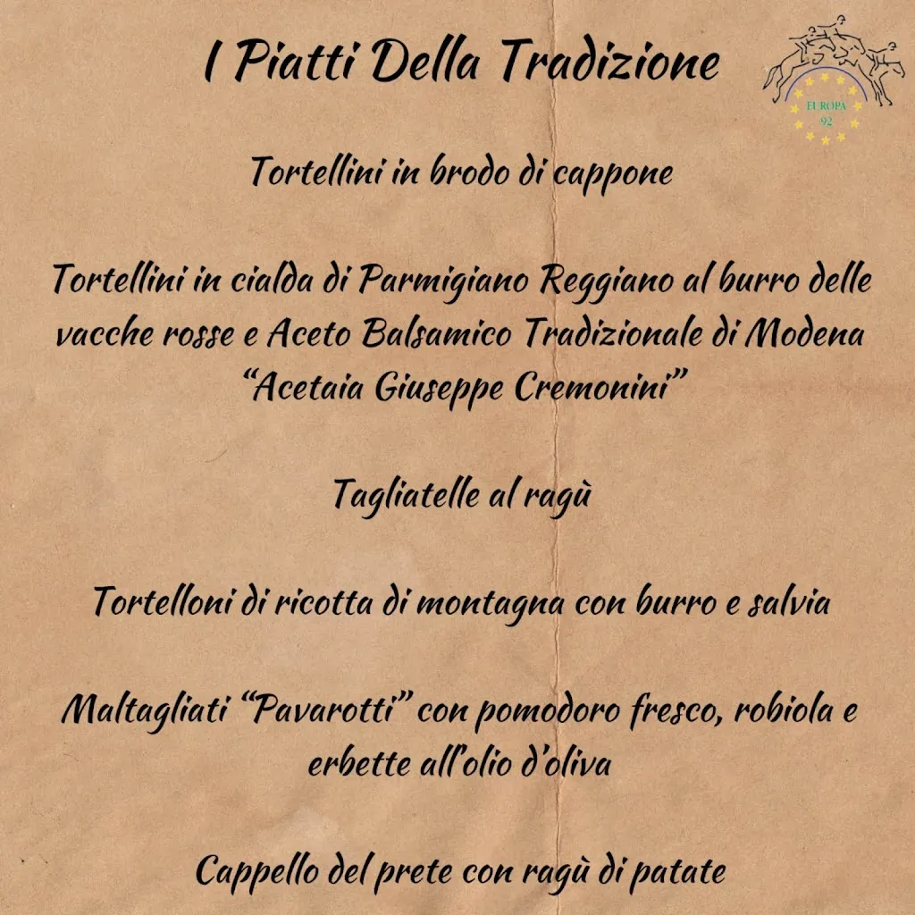 Menu_Ristorante Europa 92 Ristorante Pavarotti_Provincia di Modena_image_4