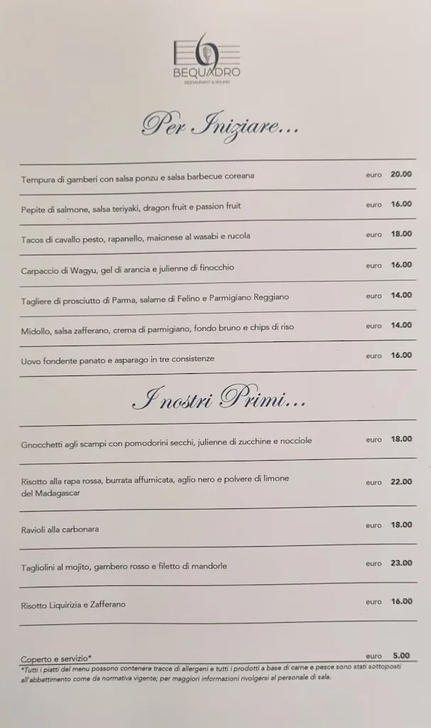Menu_Bequadro Restaurant and Sound_Provincia di Parma_image_3