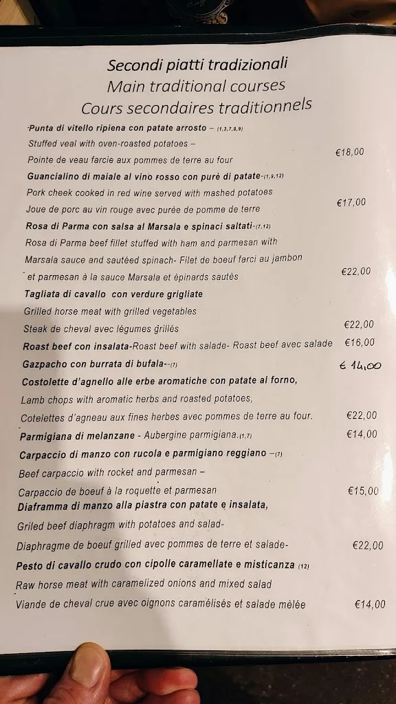 Menü_Ristorante La Greppia Parma_Provincia di Parma_Bild_1