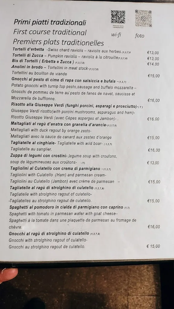 Menü_Ristorante La Greppia Parma_Provincia di Parma_Bild_2