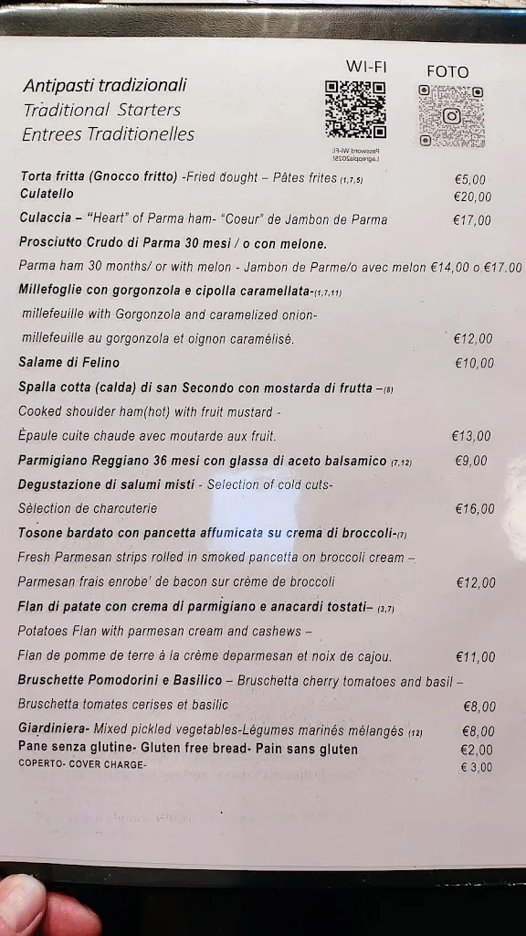 Menü_Ristorante La Greppia Parma_Provincia di Parma_Bild_3