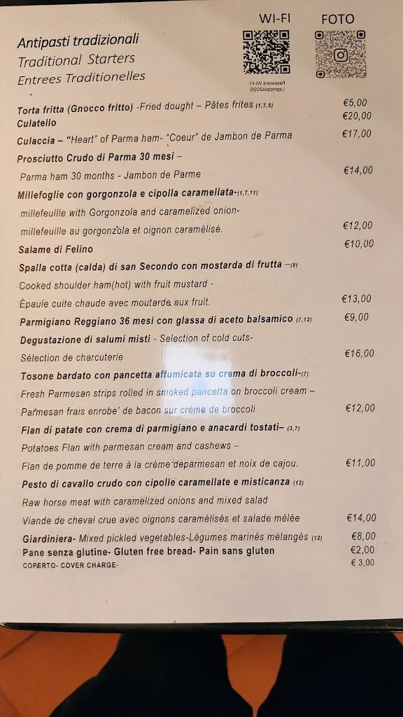 Menü_Ristorante La Greppia Parma_Provincia di Parma_Bild_4