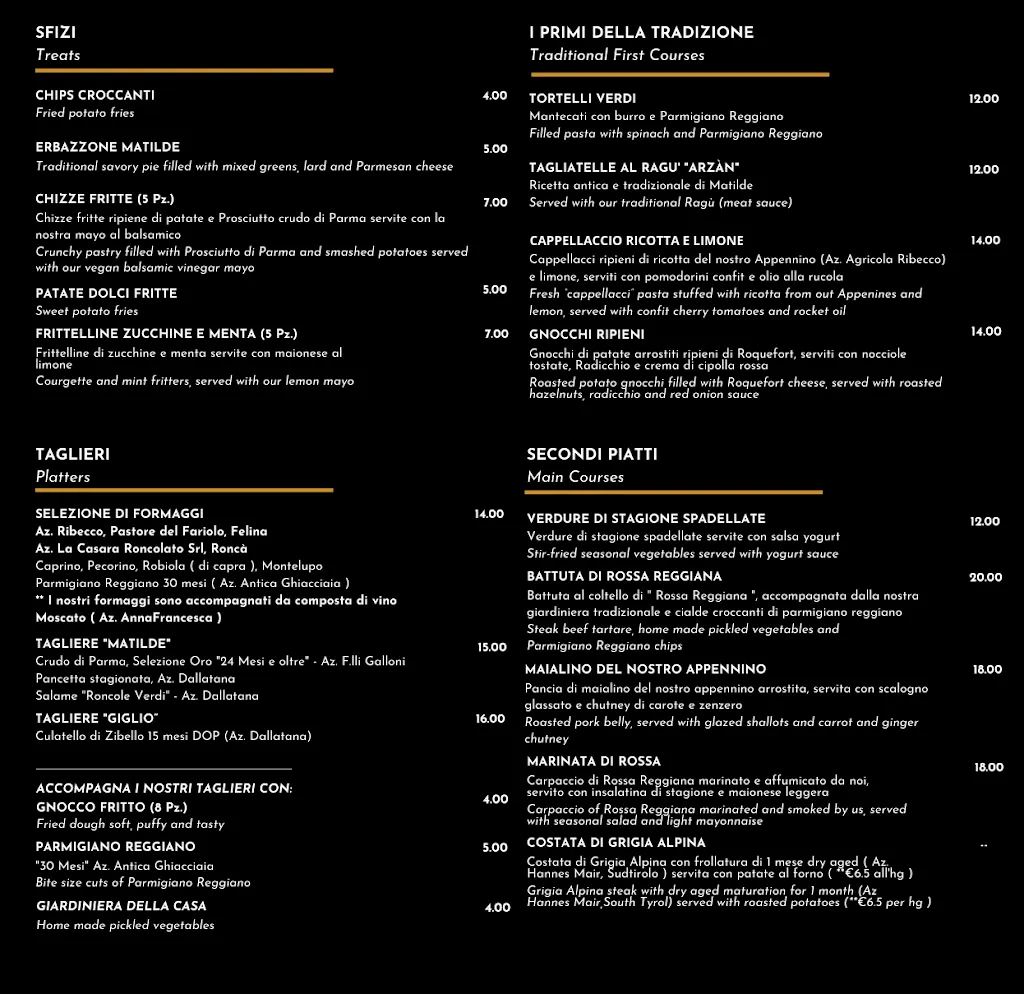 Menu_Matilde Bistrot_Provincia di Reggio Emilia_immagine_1