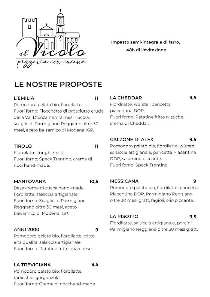 Menu_IL VICOLO Pizzeria con cucina - Reggiolo -_Reggiolo_image_2