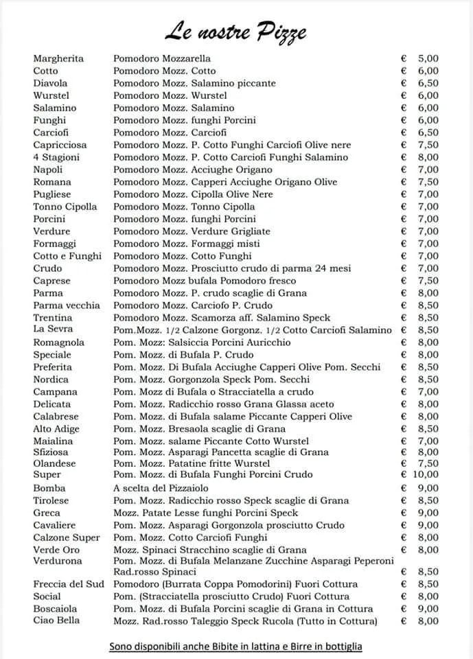 Menu_Trattoria Pizzeria La Sevra_Sala Baganza_image_2