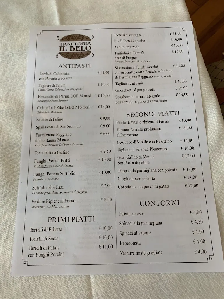 Menu_Trattoria Il Belo_Sala Baganza_immagine_1