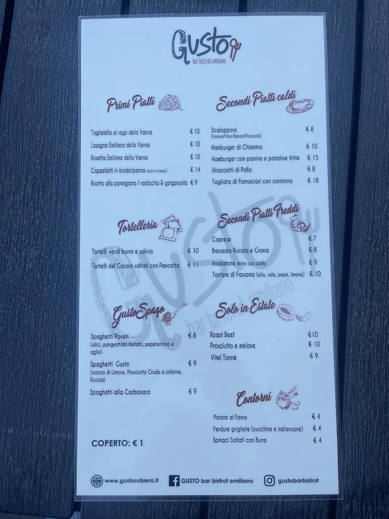 Menu_GUSTO Bar Bistrot Emiliano_Rubiera_image_1