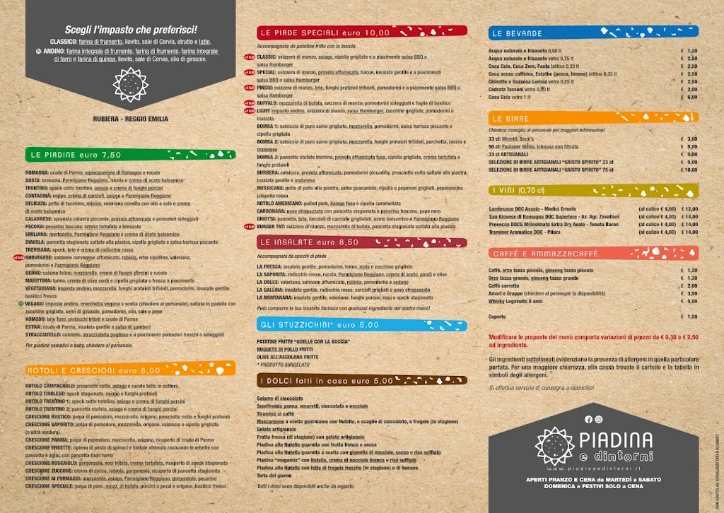 Menü_Piadina e dintorni Rubiera_Rubiera_Bild_1