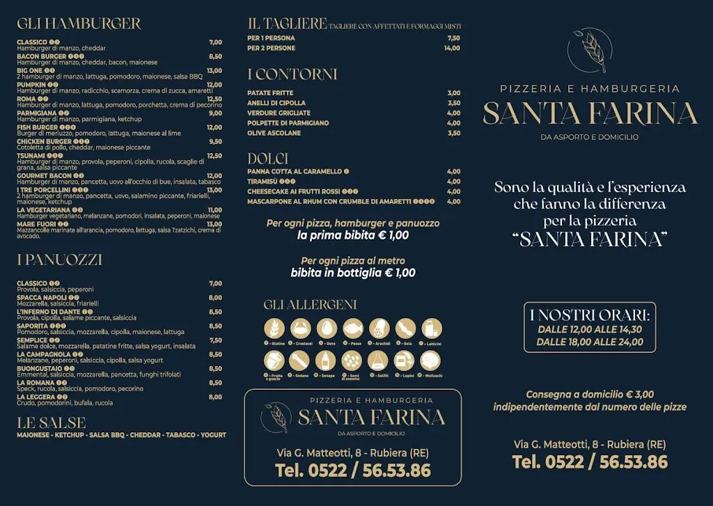 Menu_Pizzeria e Hamburgeria Santa Farina - Asporto e Domicilio_Rubiera_image_1