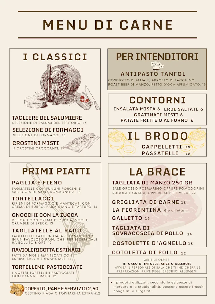 Menu_Ristorante da Tanfol - Cucina Romagnola con Vista | Fiorentina & Pizzeria a Saludecio_Saludecio_immagine_2