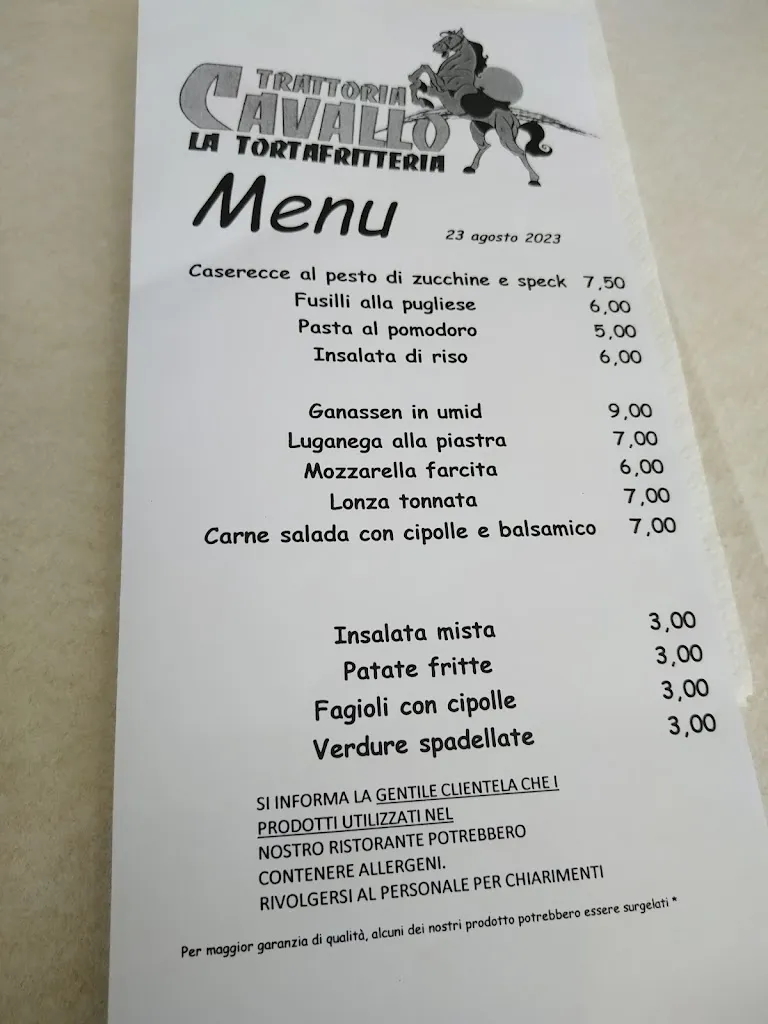 Menu_Bar Trattoria Cavallo - La Tortafritteria_Salsomaggiore Terme_image_1