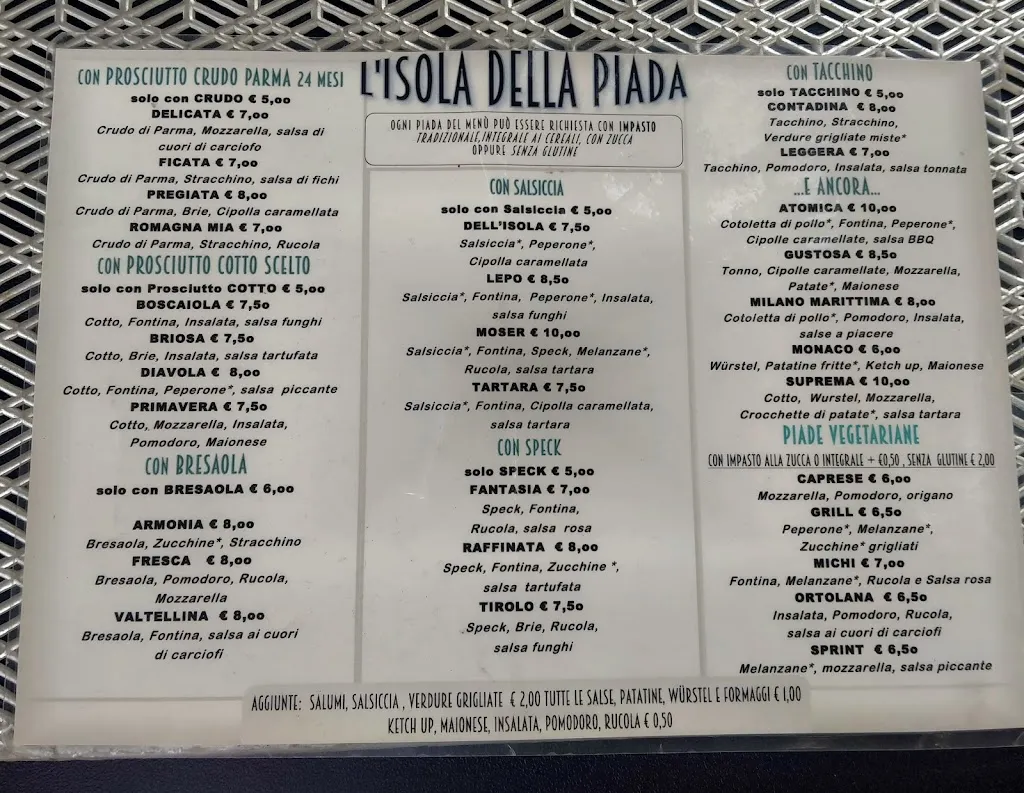 Menü_L'isola della Piada_Salsomaggiore Terme_Bild_3