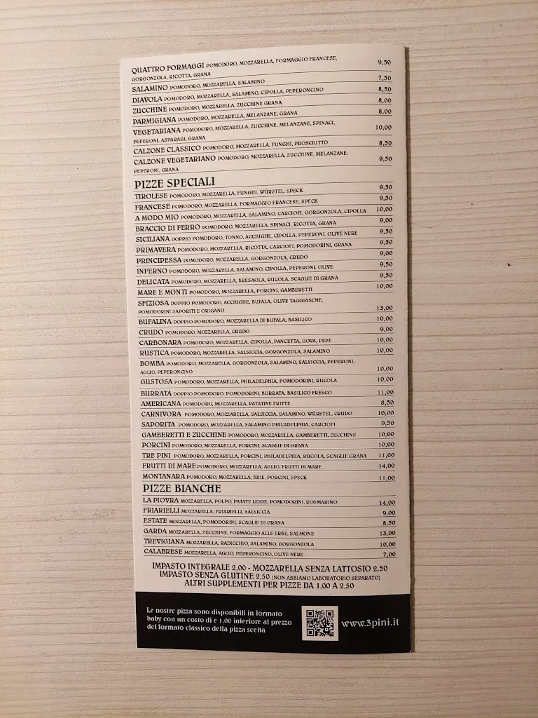 Menu_Ristorante Pizzeria Bar Tre Pini_Rovereto_image_1
