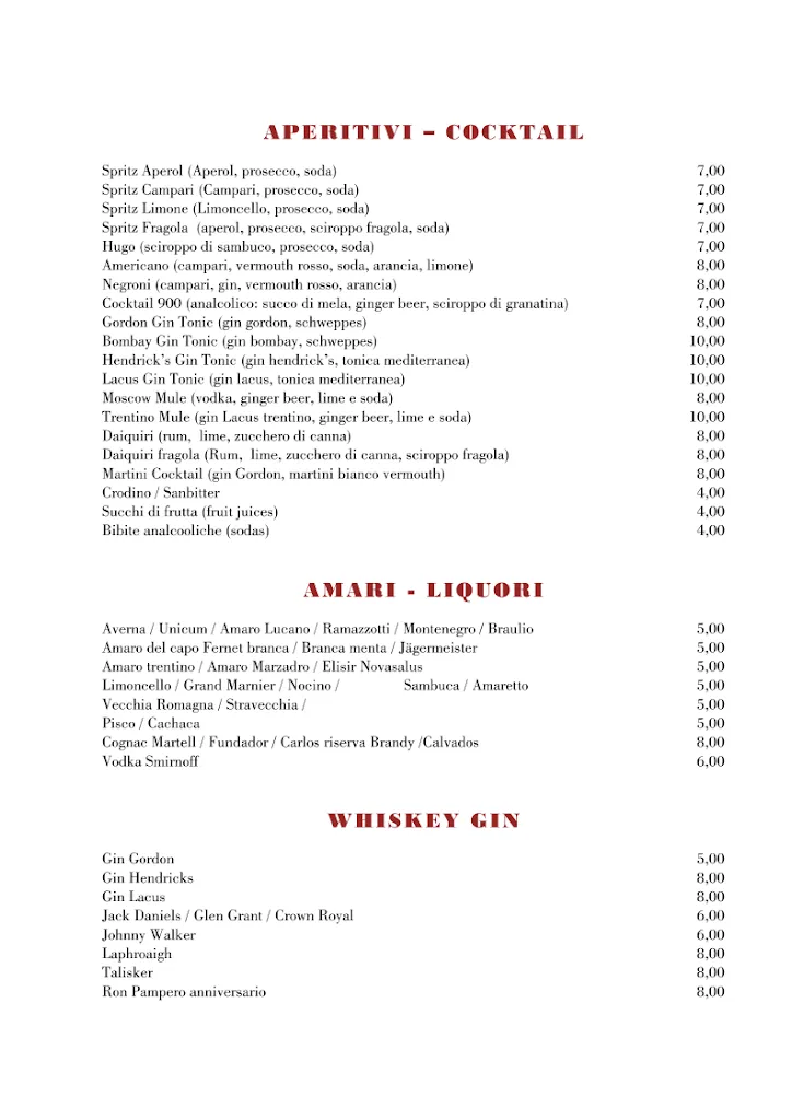 Menu_Ristorante Novecento dell'Hotel Rovereto_Rovereto_image_2