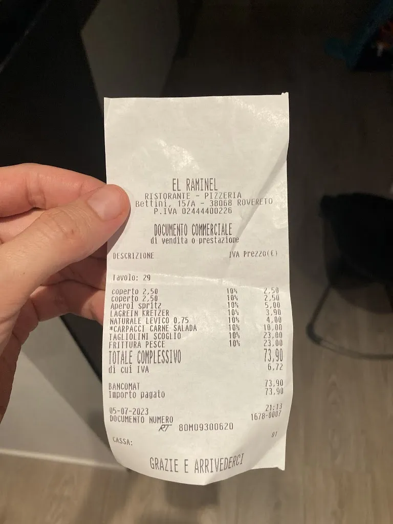 Adam Tomka_Ristorante Pizzeria El Raminel_Rovereto_review