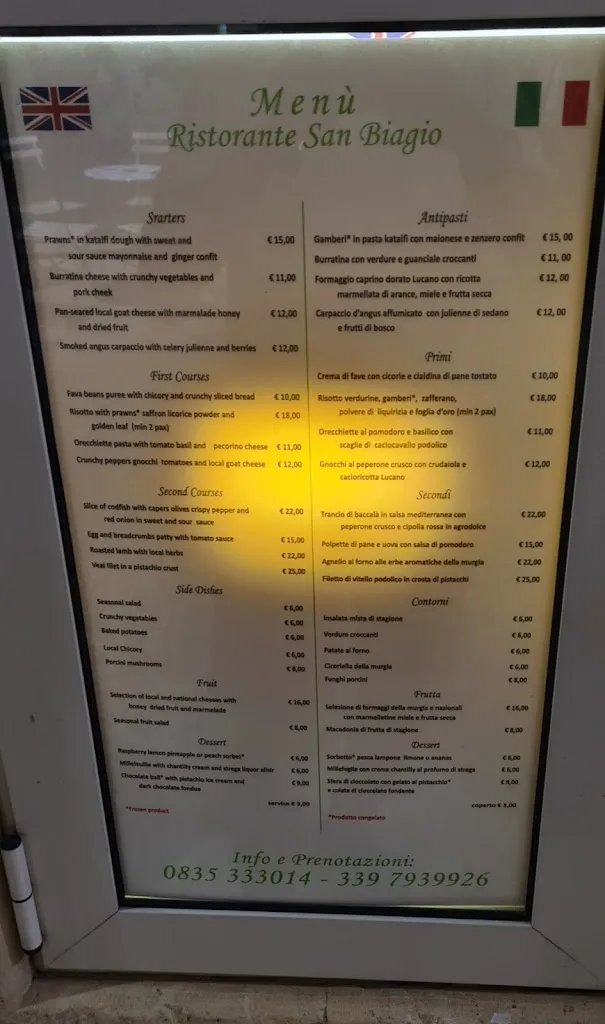 Menu_San Biagio Ristorante - Matera centro sassi_San Biagio_immagine_2