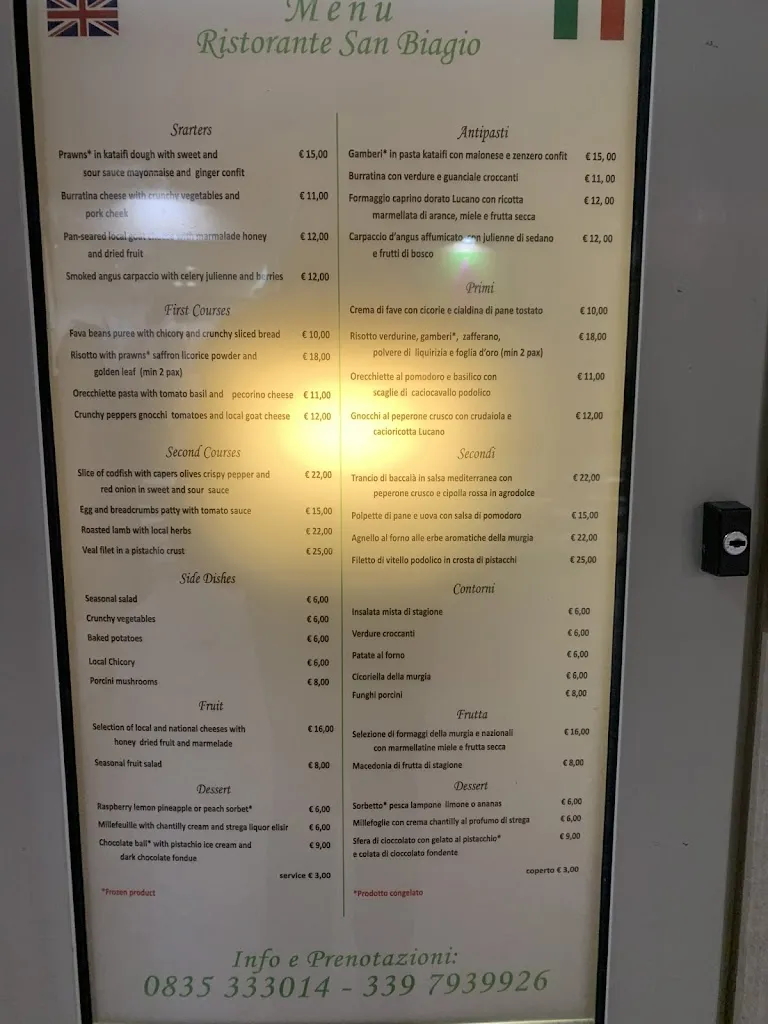 Menu_San Biagio Ristorante - Matera centro sassi_San Biagio_immagine_4