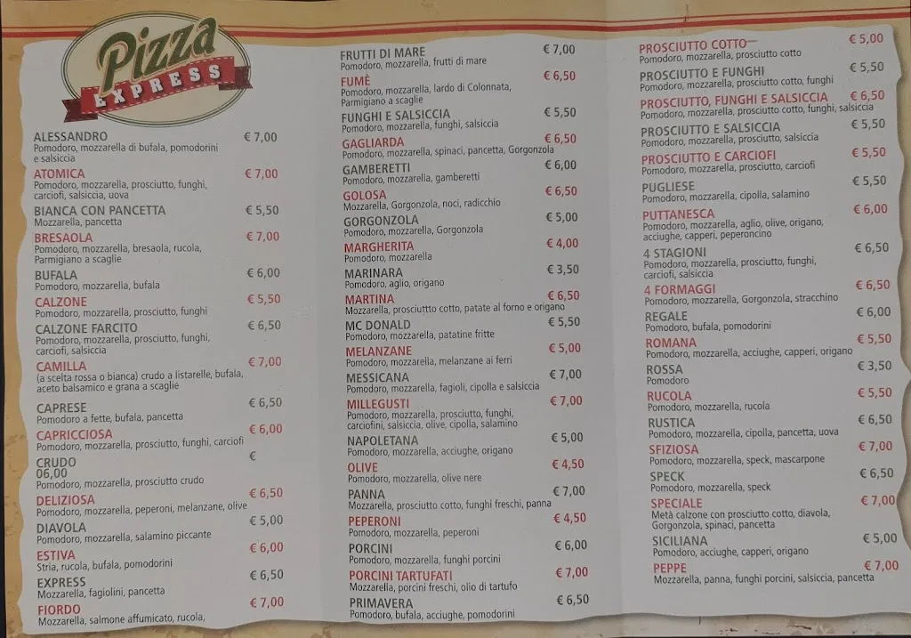 Menu_Pizza Express_San Cesario sul Panaro_image_1