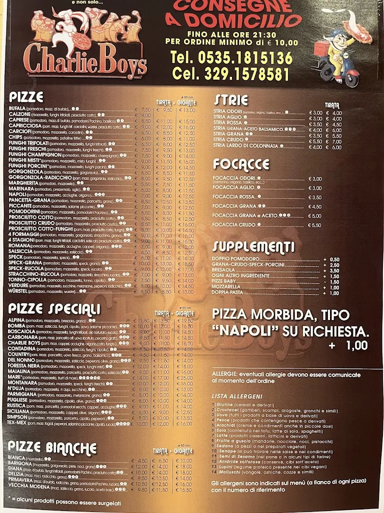 Menu_Pizzeria Charlie Boys_San Felice sul Panaro_image_1