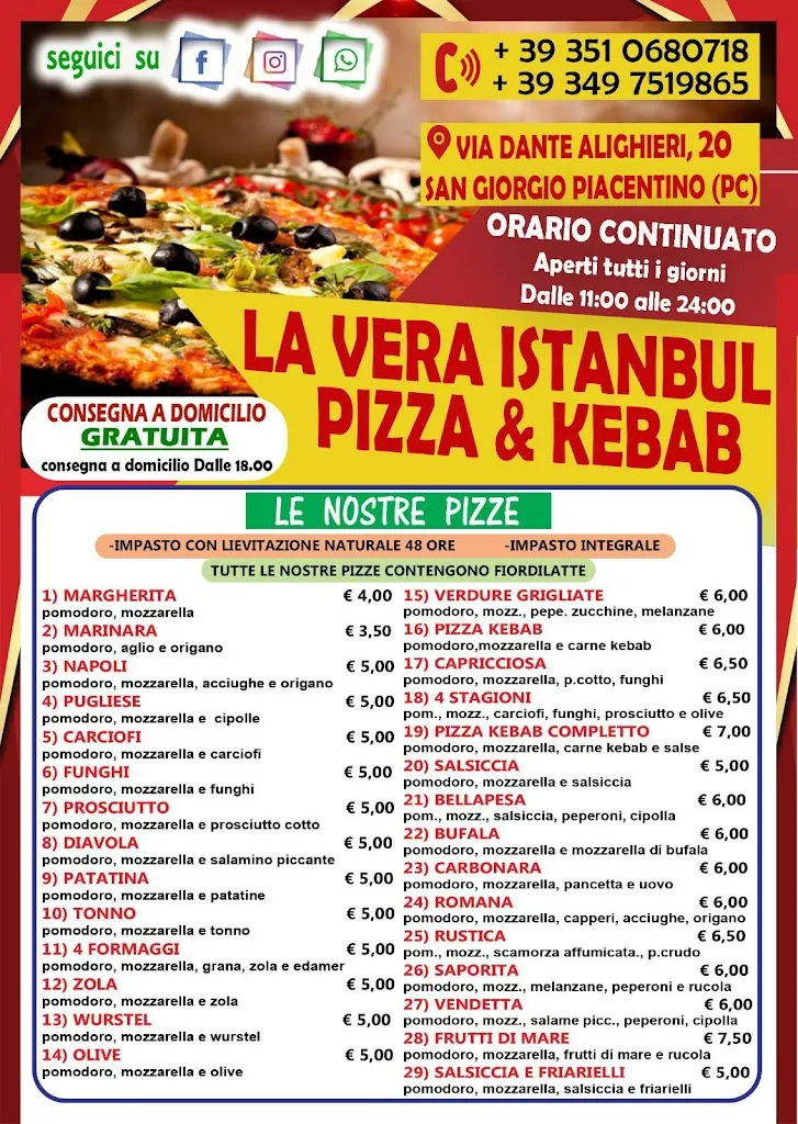 Menu_La Vera Istanbul Kebab Pizza_San Giorgio Piacentino_image_1