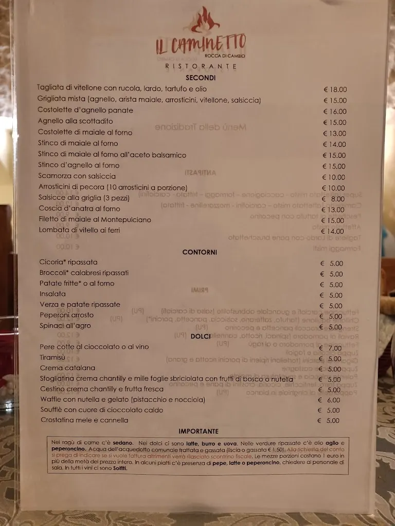 Menü_Ristorante Il Caminetto_Rocca di Cambio_Bild_1