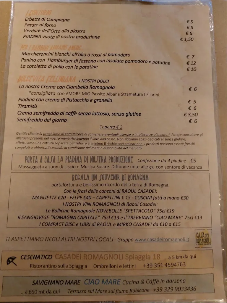Menu_Casa dei Romagnoli Osteria San Mauro Mare_San Mauro a Mare_image_2