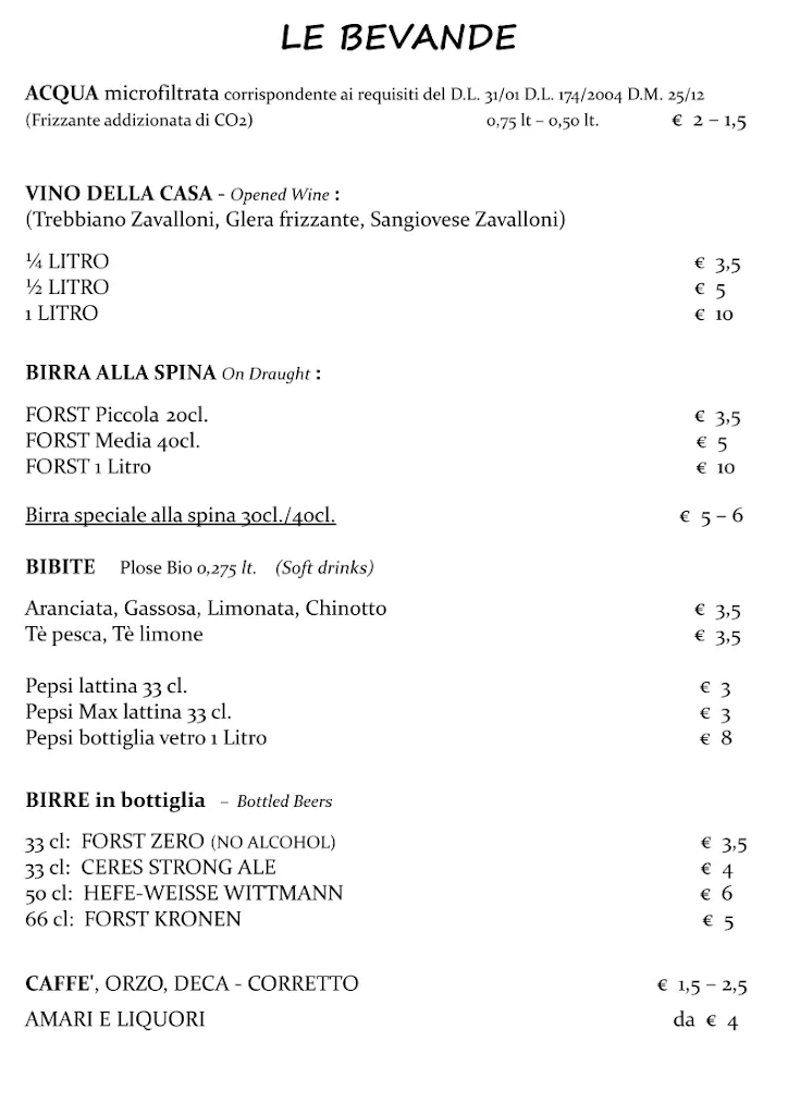 Menu_Ristorante Pizzeria 